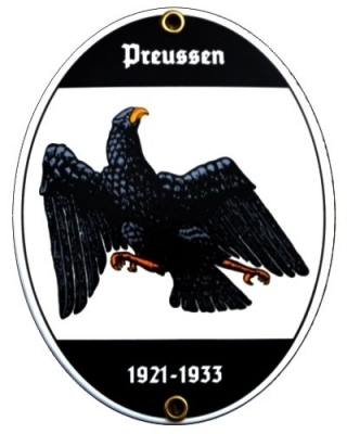 Emailleschild "Preußen 1921"